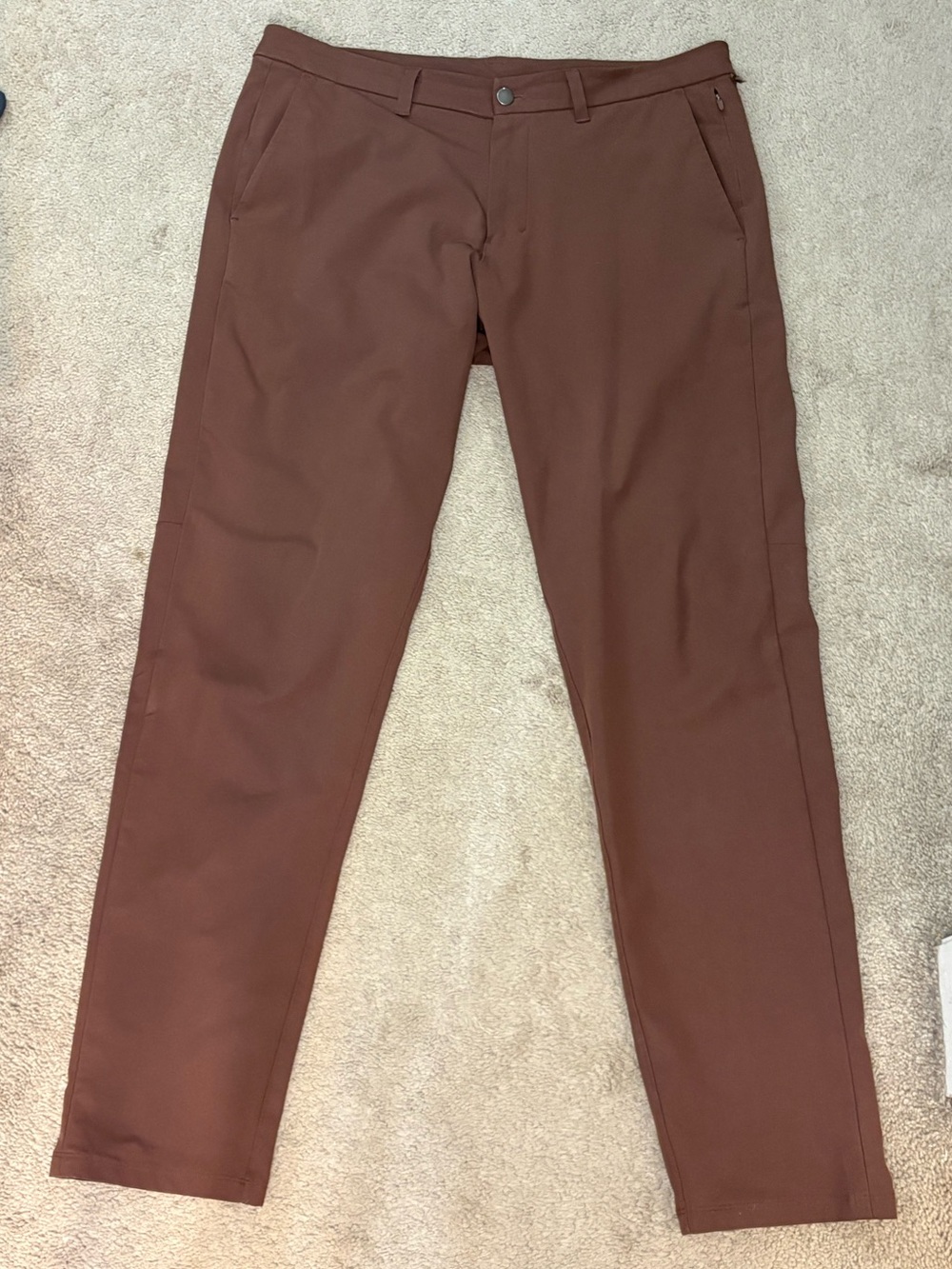 Lululemon Men’s Brown ABC Commission Pants Size 36 33” Inseam *flaw* athleisure